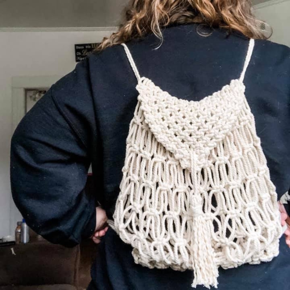 Macrame backpack